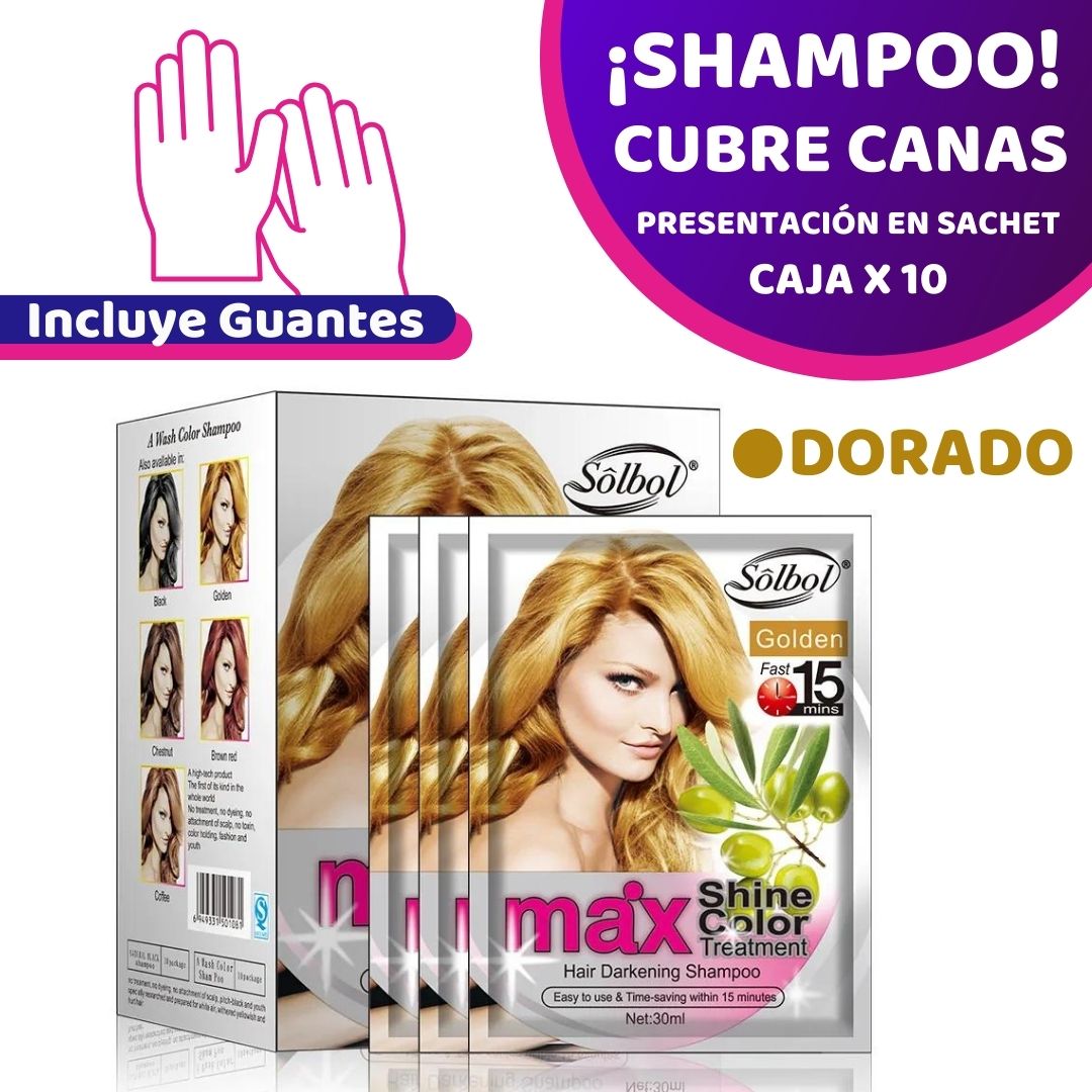 Shampoo Cubre Canas Max Shine – Color Dorado