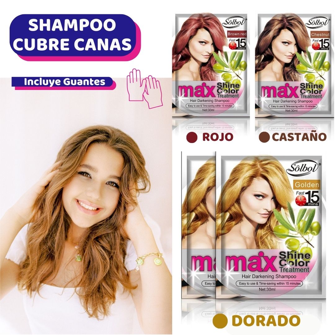 Shampoo Cubre Canas Max Shine – Color Dorado