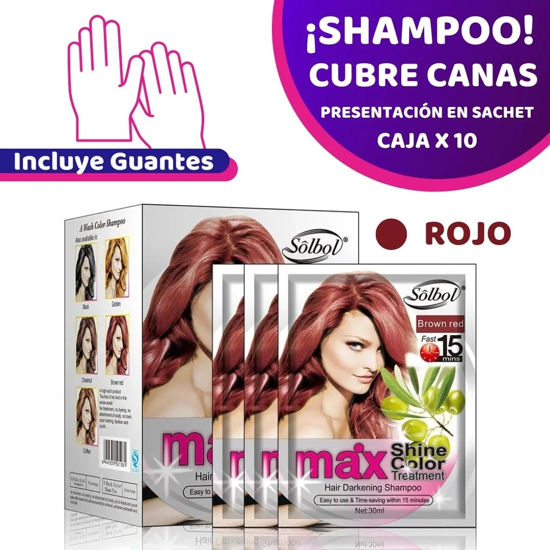 Shampoo Cubre Canas MAX – Color Rojo Oscuro