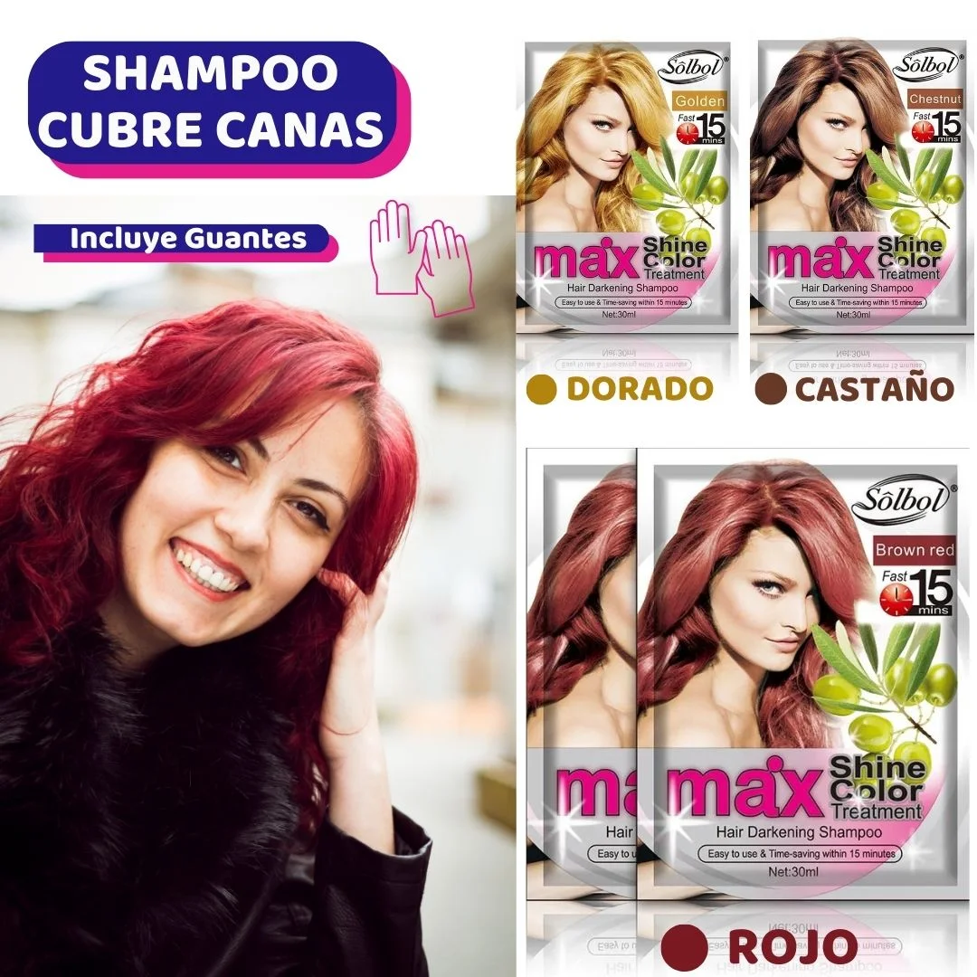 Shampoo Cubre Canas MAX – Color Rojo Oscuro