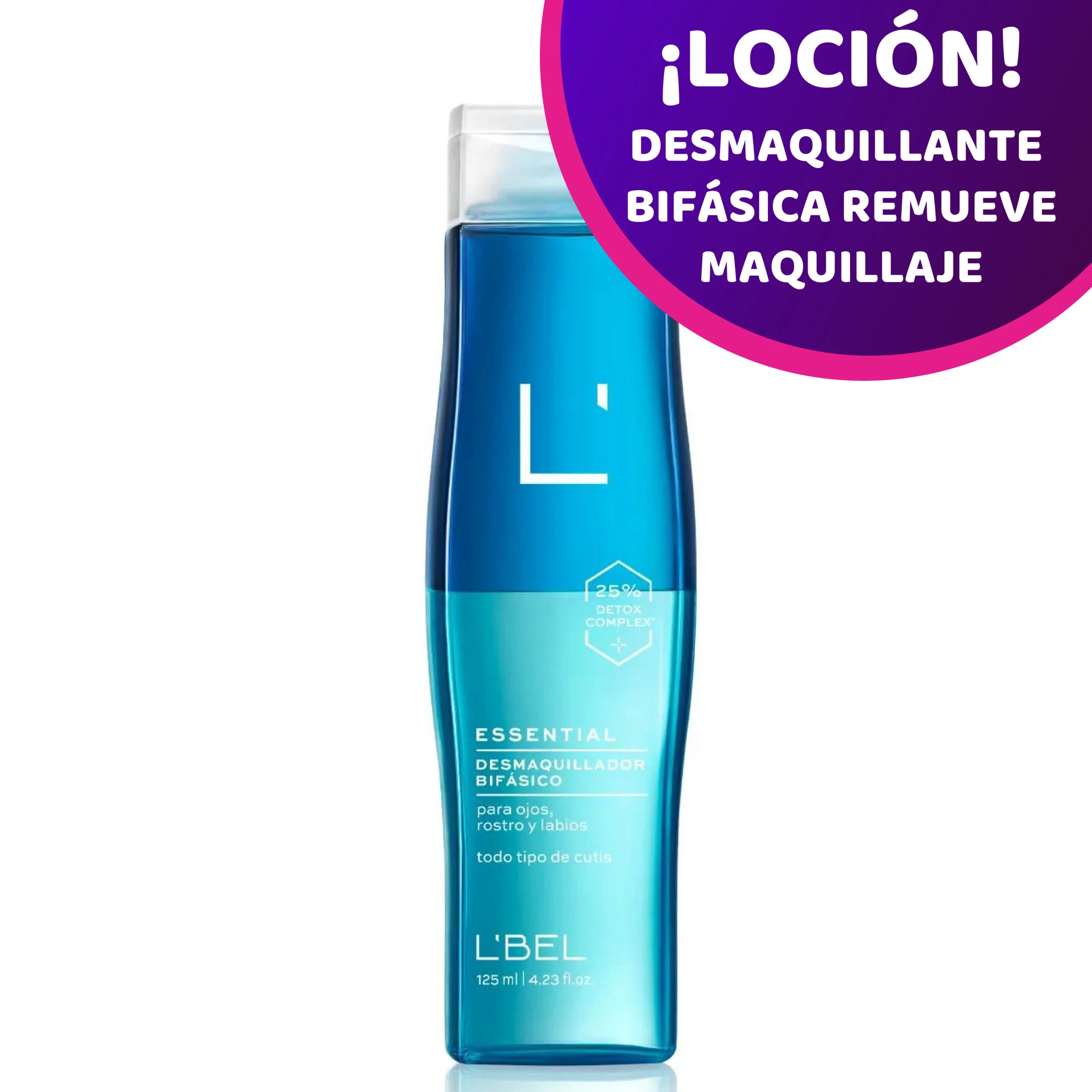 LOCIÓN DESMAQUILLANTE BIFÁSICA REMUEVE MAQUILLAJE A PRUEBA DE AGUA