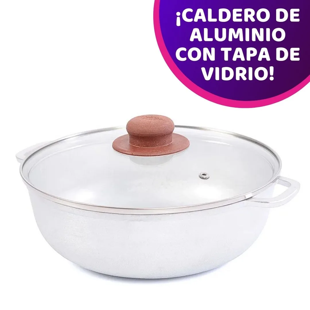 El Caldero Universal de 24 cm con tapa de vidrio
