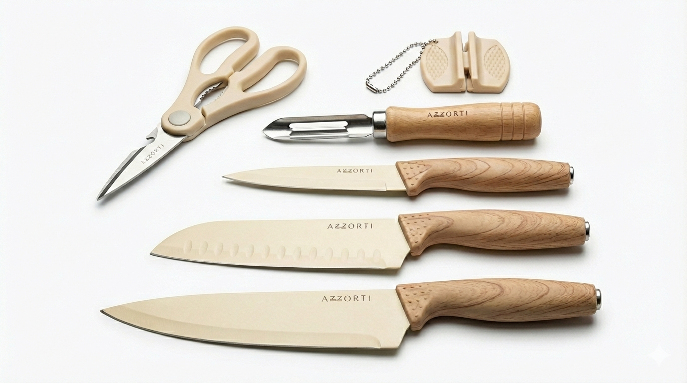 SET DE CUCHILLOS MAS ACCESORIOS X 6