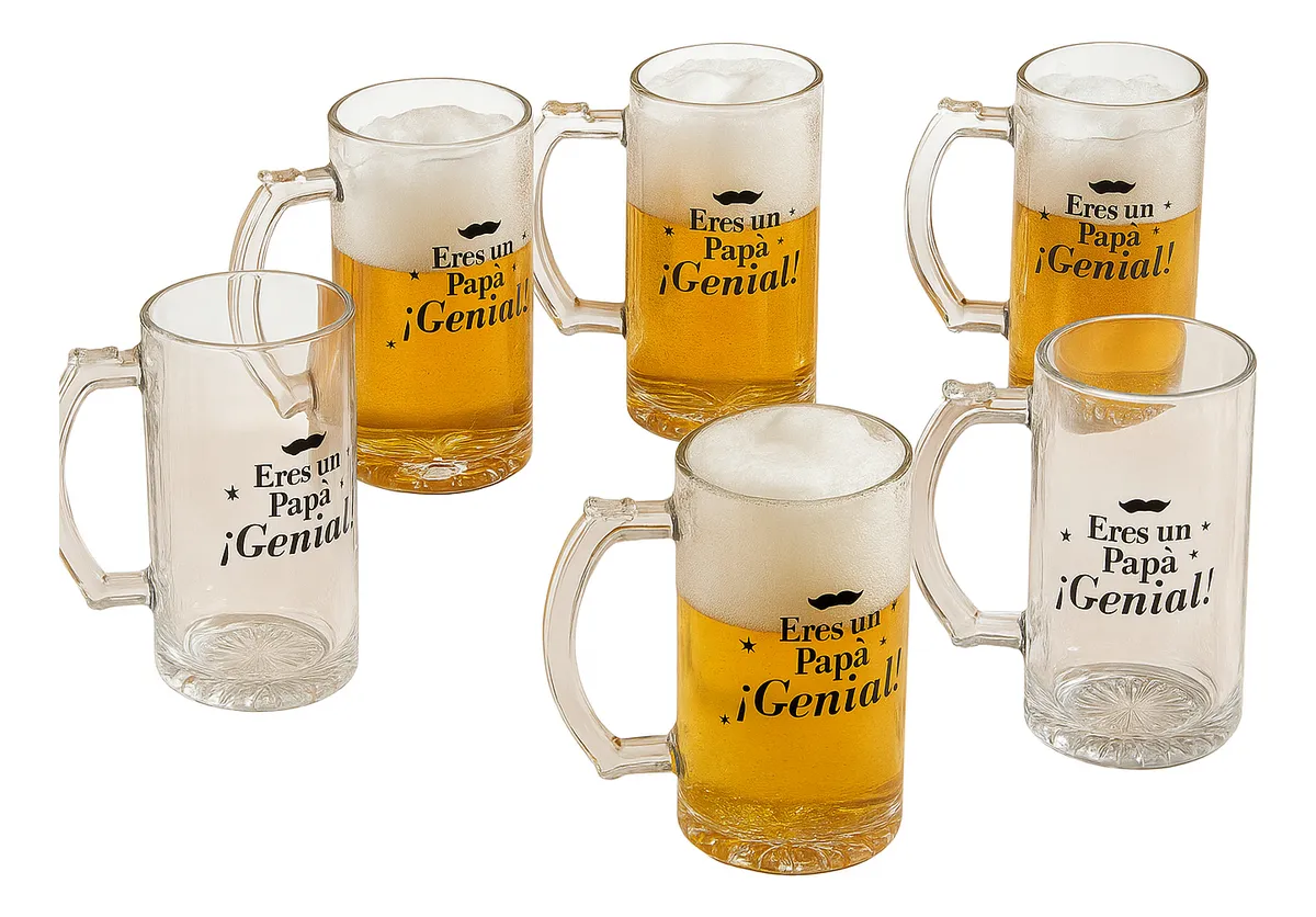 Set De Vasos Cerveceros para Papá ×6