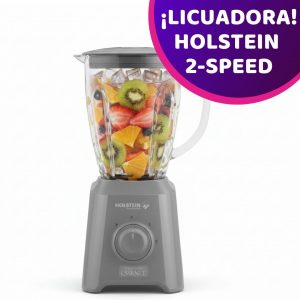 Licuadora Holstein 1.5L Jarra Vidrio, 2-velocidades, Gris