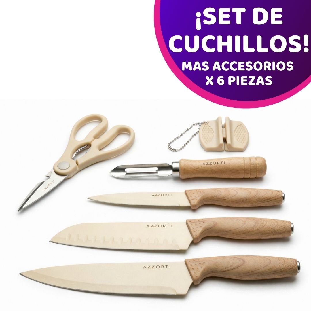 SET DE CUCHILLOS MAS ACCESORIOS X 6