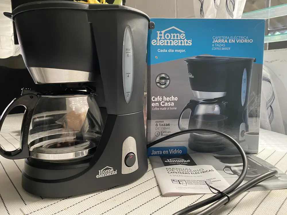 Cafetera Eléctrica Home Elements – Jarra de Vidrio – 6 Tazas