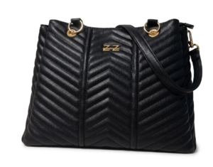 Bolso de Mano Femenino Gaia Sofisticación y Estilo Estructurado en Negro y Oro