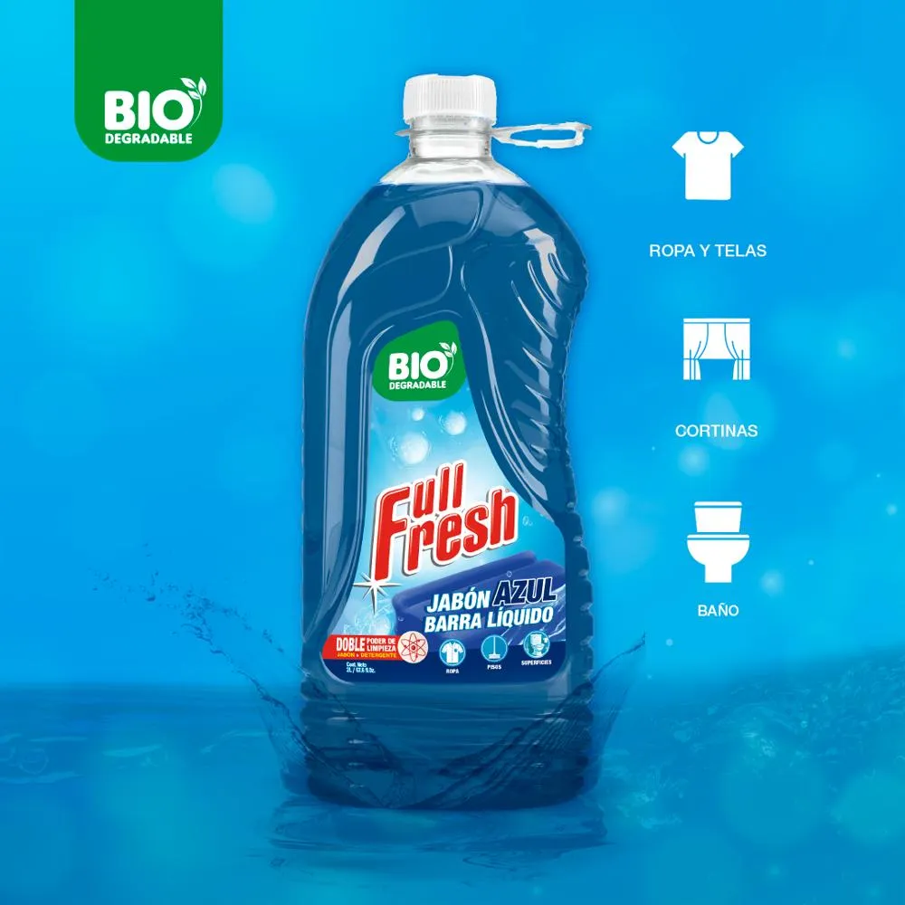 Jabón Azul Barra Líquido Full Fresh 2000ml Multiusos