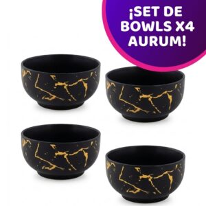 Set De Bowls Ceramica Aurum 450ml X4