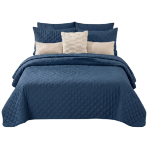 Cubrecama Queen Quilt Indigo + Sabanas