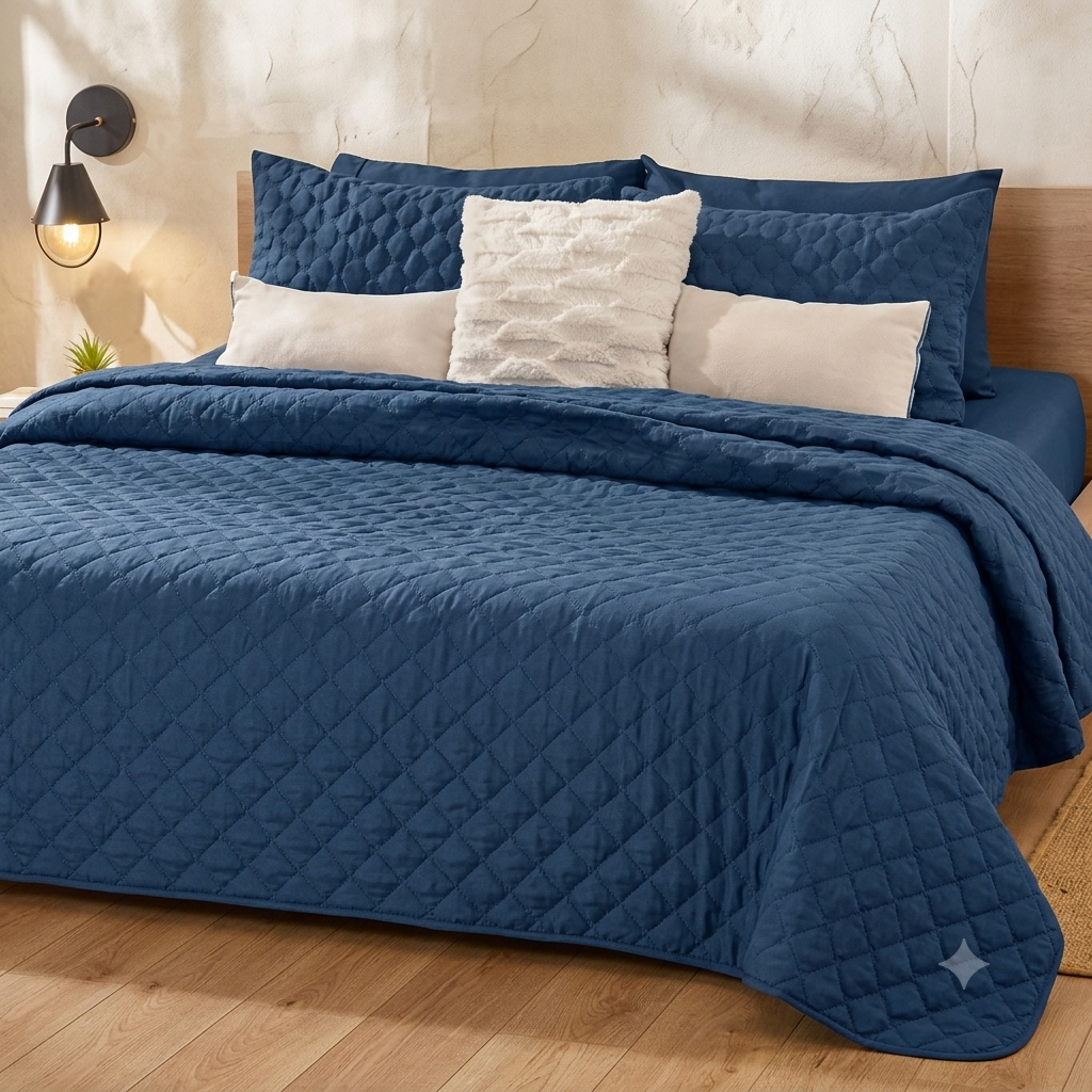 Cubrecama Queen Quilt Indigo